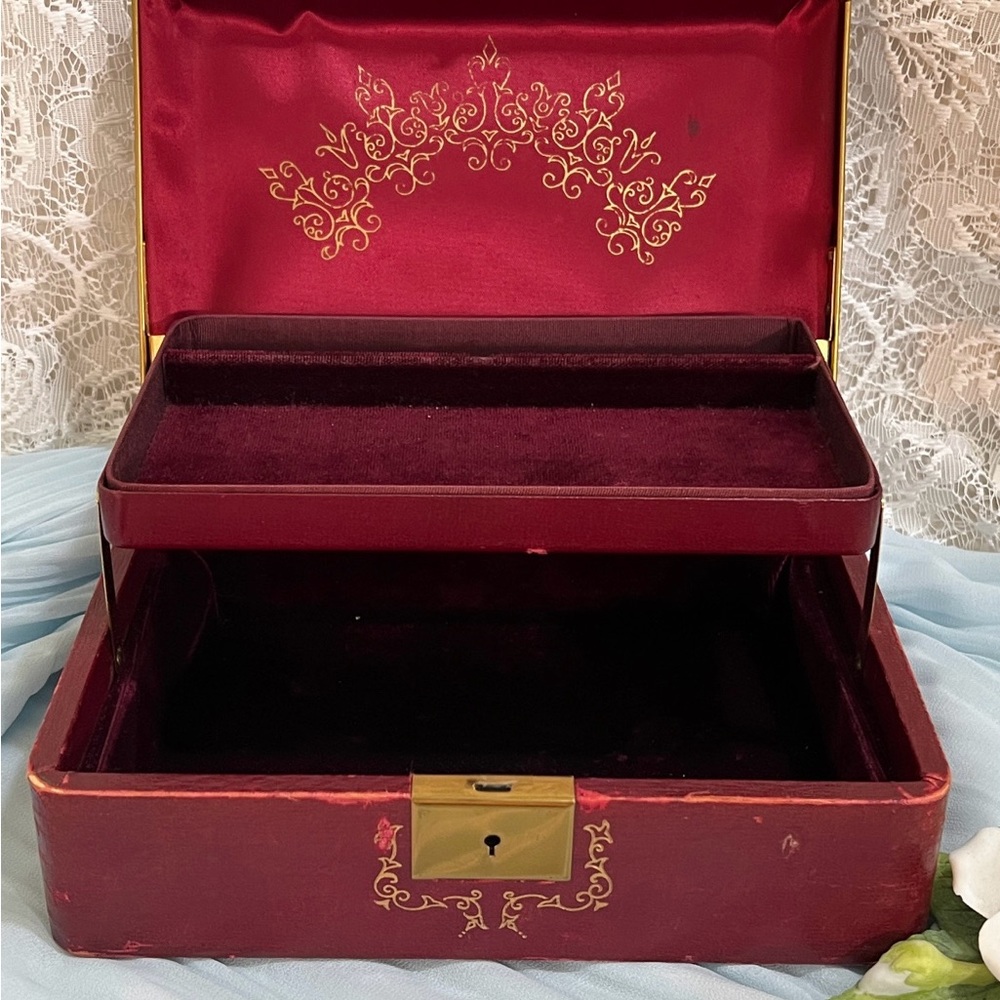 Vintage 1950’s Farrington Leather Jewelry Box
